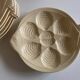 set of 6 oyster plates in ivory Gien earthenware 1960