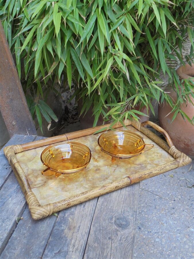 Plateau bambou et nacre
