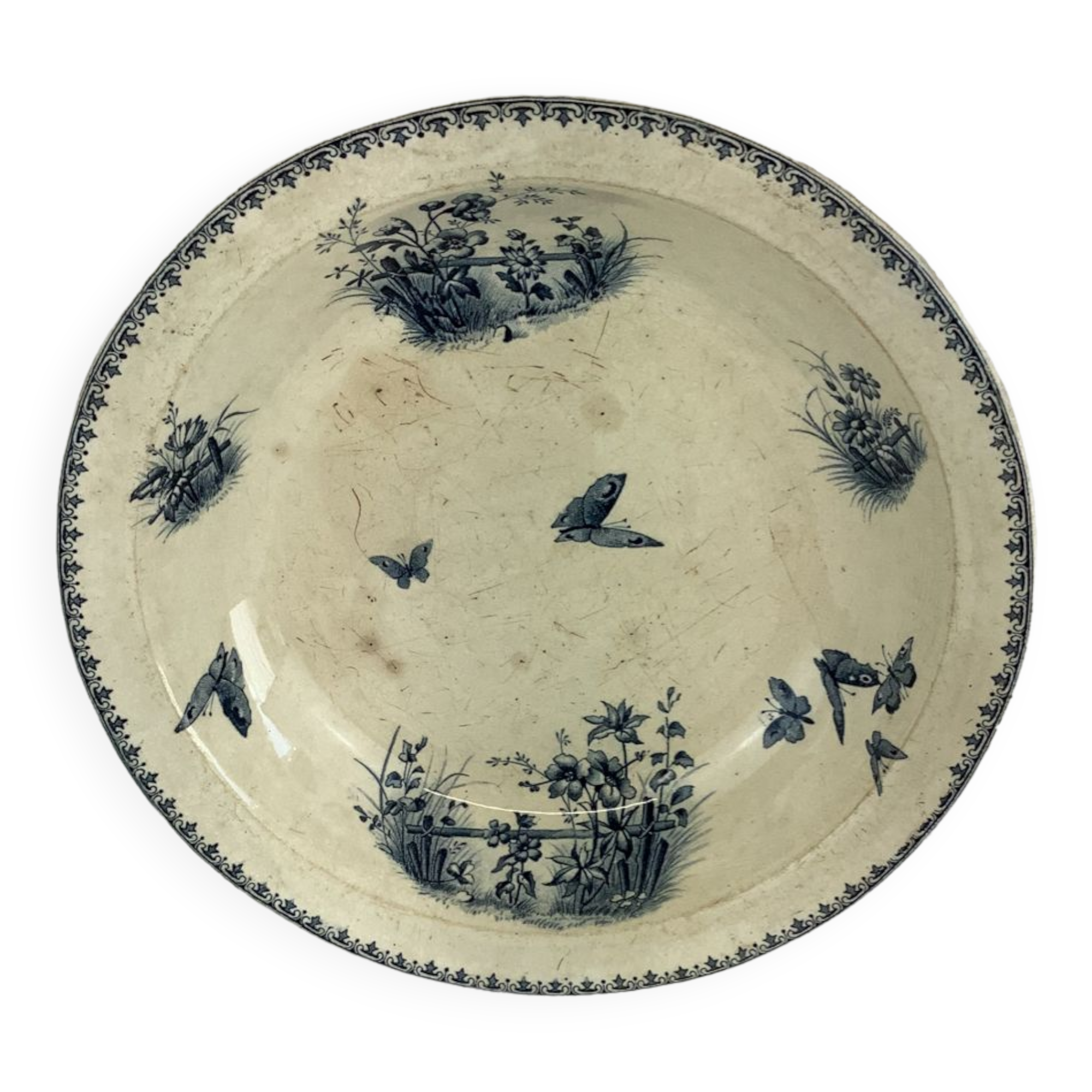 Old hollow dish made in france digoin Sarreguemines