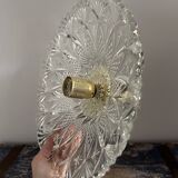 Large vintage chiseled glass wall light