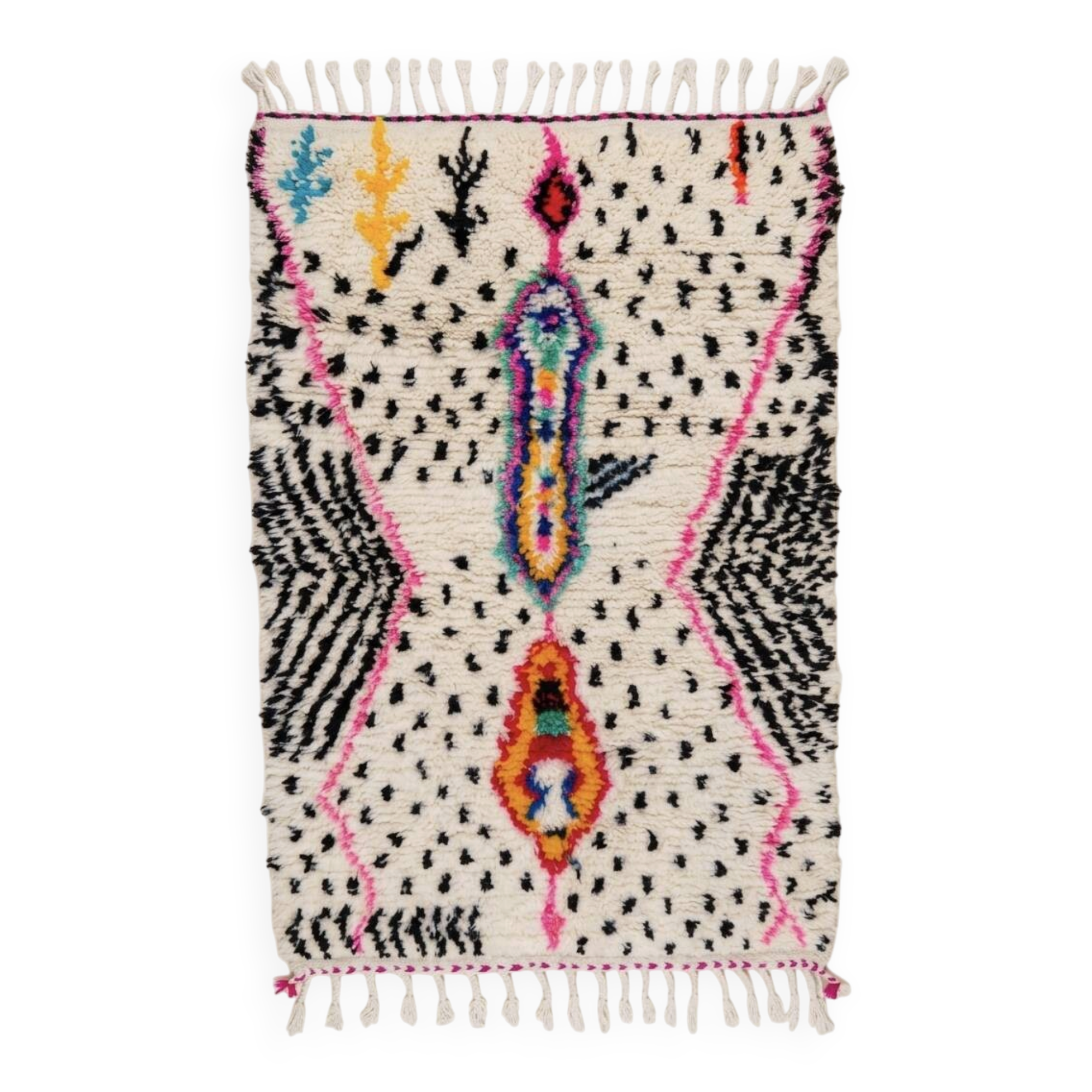 Azilal Berber rug made of natural wool from the High Atlas.