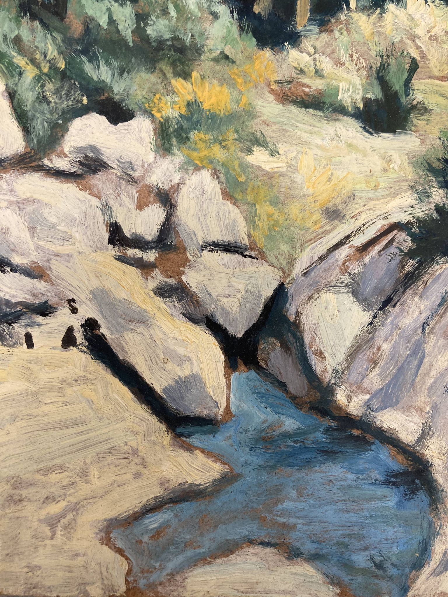 Oil on vintage panel signed
