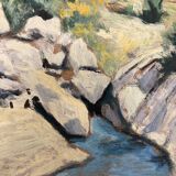 Oil on vintage panel signed