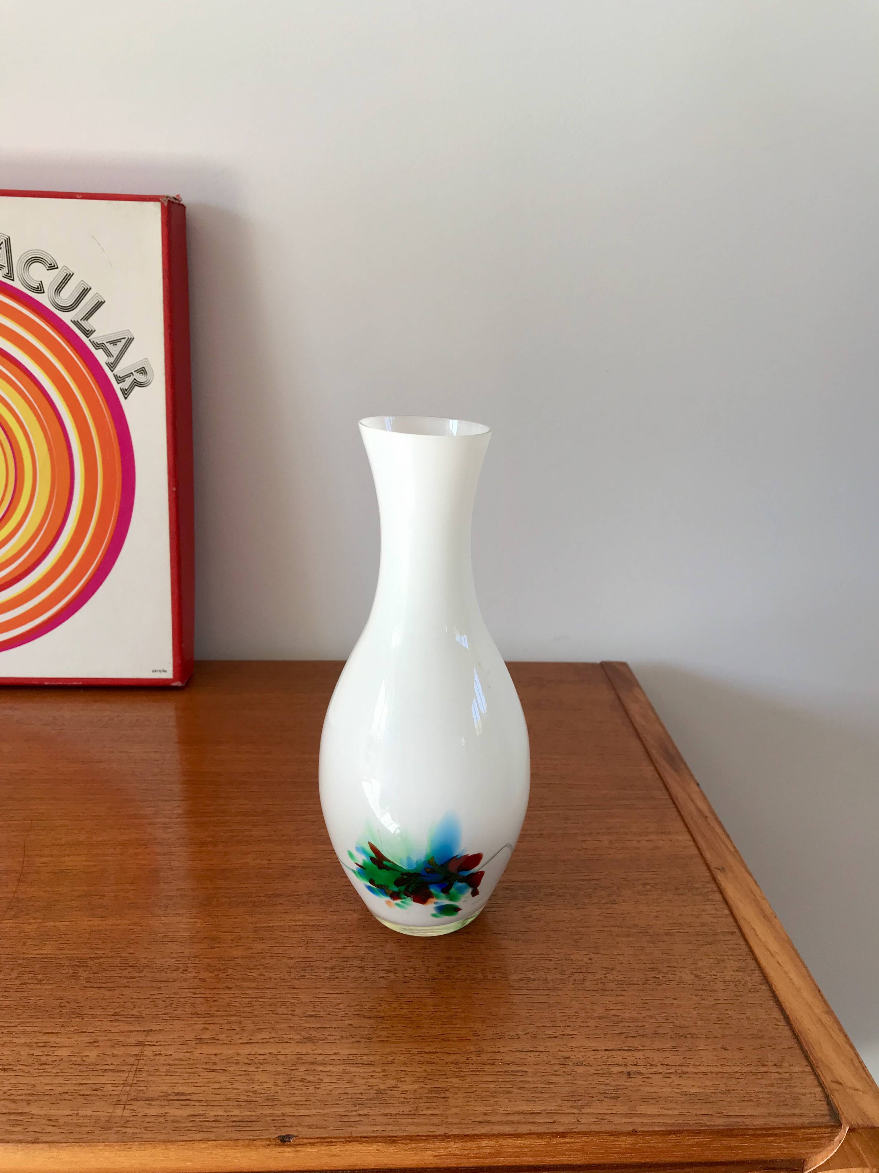 Murano style colored opaline vase from the 60s