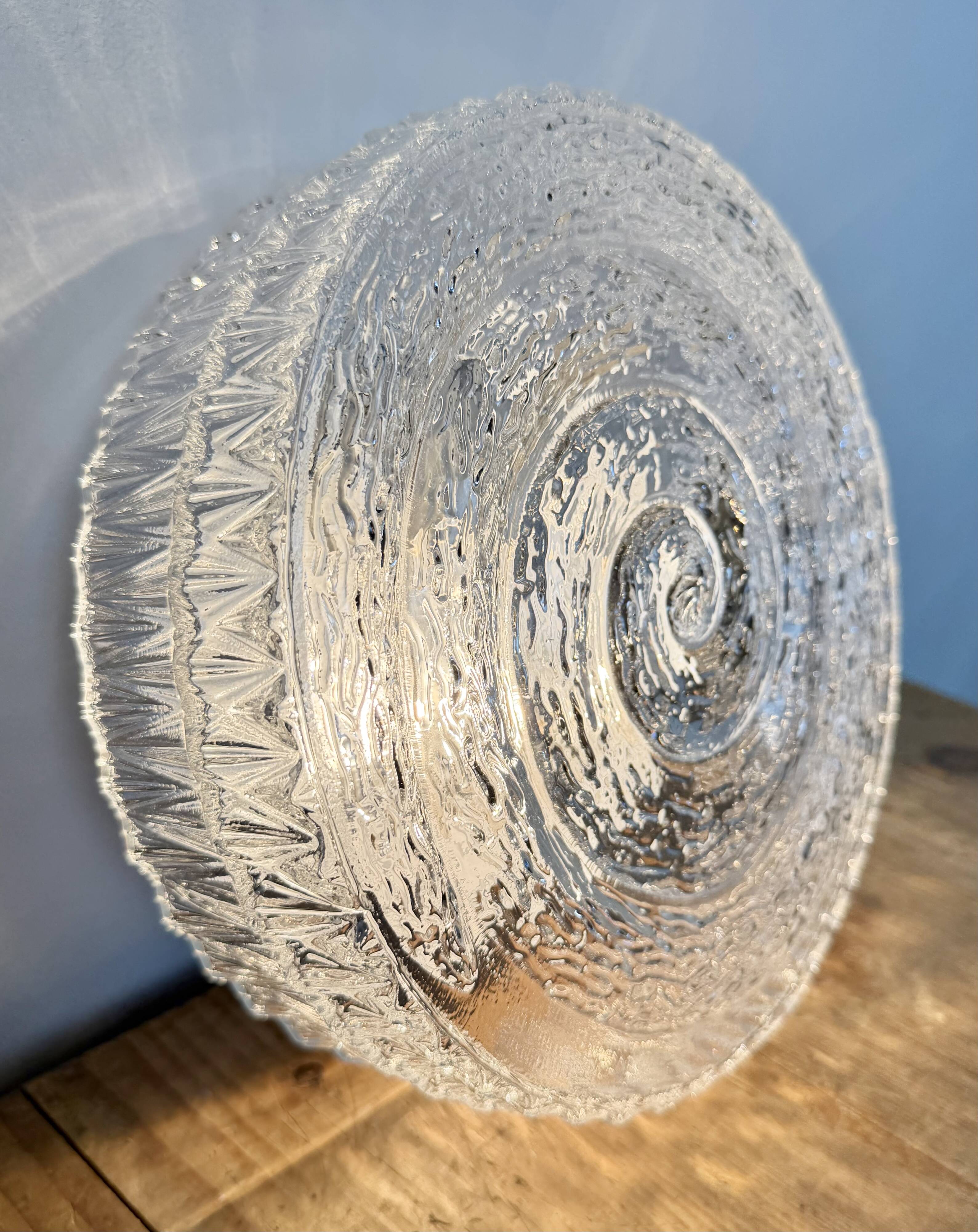 Vintage Glass Wall or Ceiling Light, 1970s