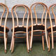 4 old fischel bentwood chairs and pyrograved pattern