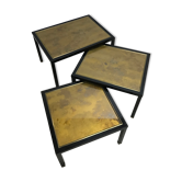 70s metal and glass tables
