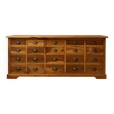 Transformed workshop furniture with 20 drawers.