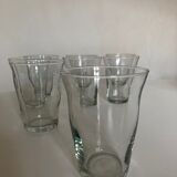 Set of 8 glasses cups corrugations 1960 mid century modern