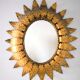 "Sun Mirror" Spanish mirror from the 1960s, made of gold metal.