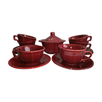 Coffee service 6 cups, creamer, sugar maker, vintage butter