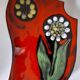 Vintage ceramic dish with floral decoration