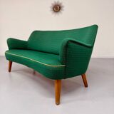 Ancien canapé haricot cocktail vert vintage design des années 50