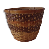 Cache pot braided Wicker - vintage