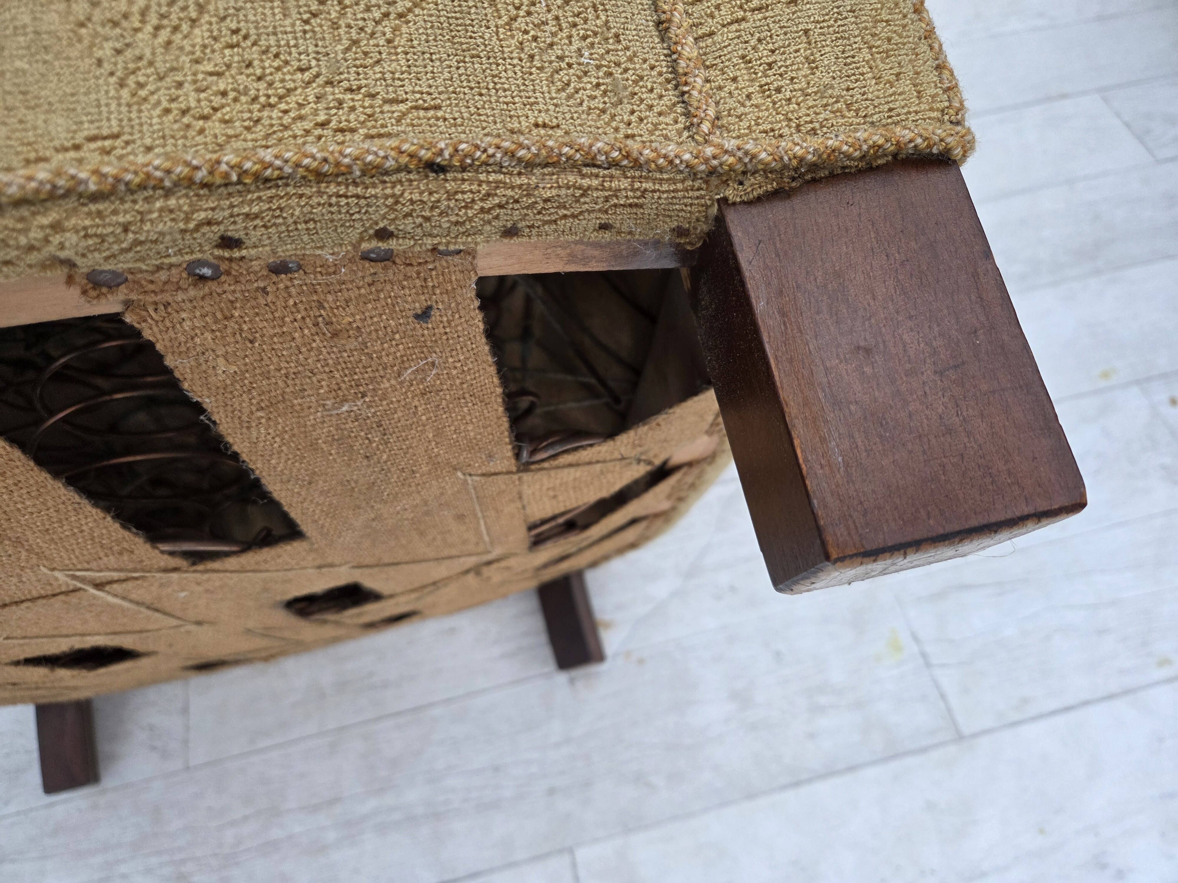 1960s, Danish relax chair, original light green furniture wool.