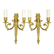 Pair of wall sconces, quiver and eagle heads, Louis XVI style - gilded bronze