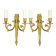 Pair of wall sconces, quiver and eagle heads, Louis XVI style - gilded bronze