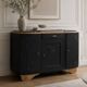 Art Deco buffet with 3 doors in black – Original marble
