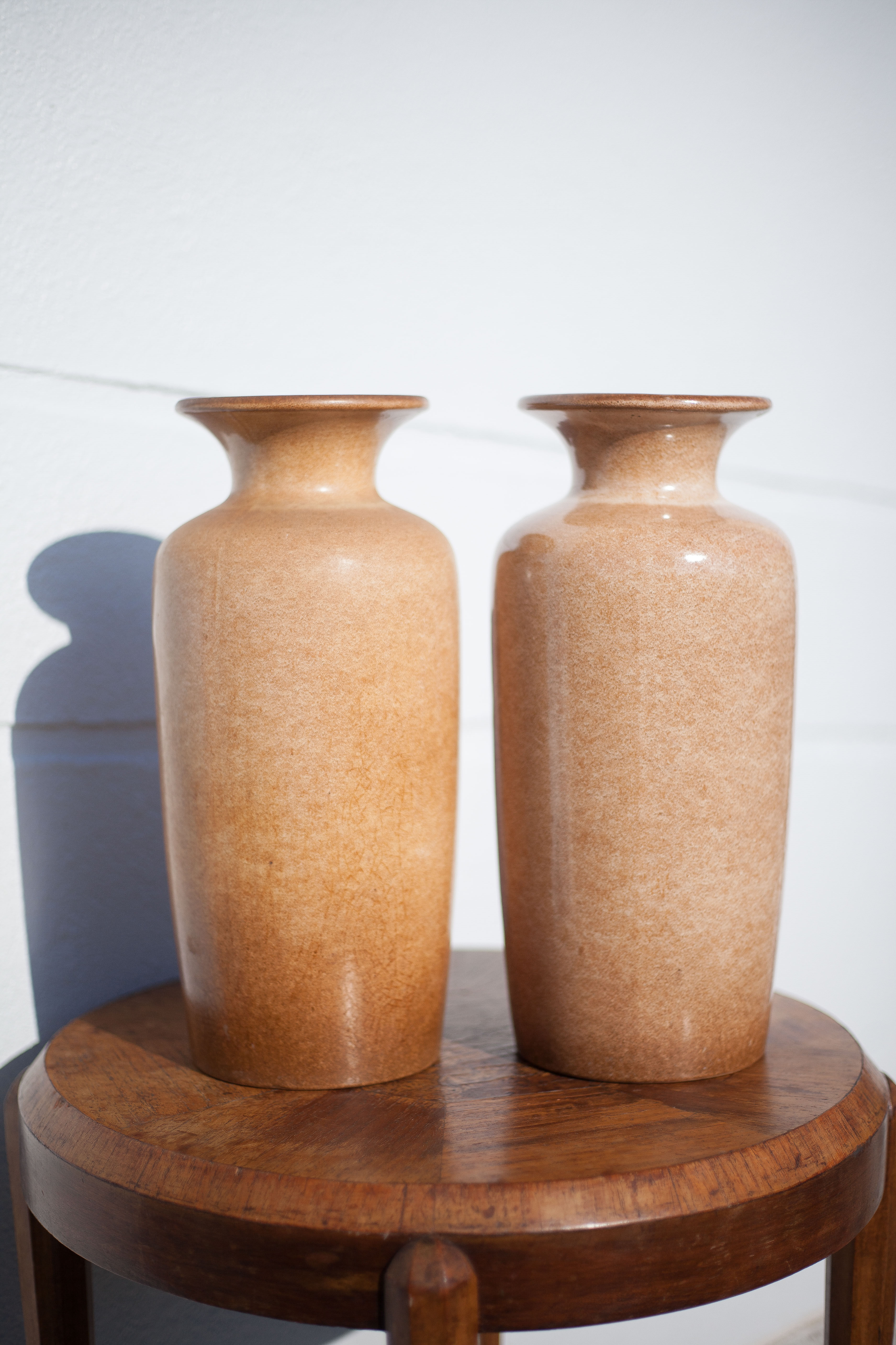 Pair of West Germany 202-37 vase, German ceramic vase, flower pot, flower pattern vase