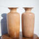 Pair of West Germany 202-37 vase, German ceramic vase, flower pot, flower pattern vase