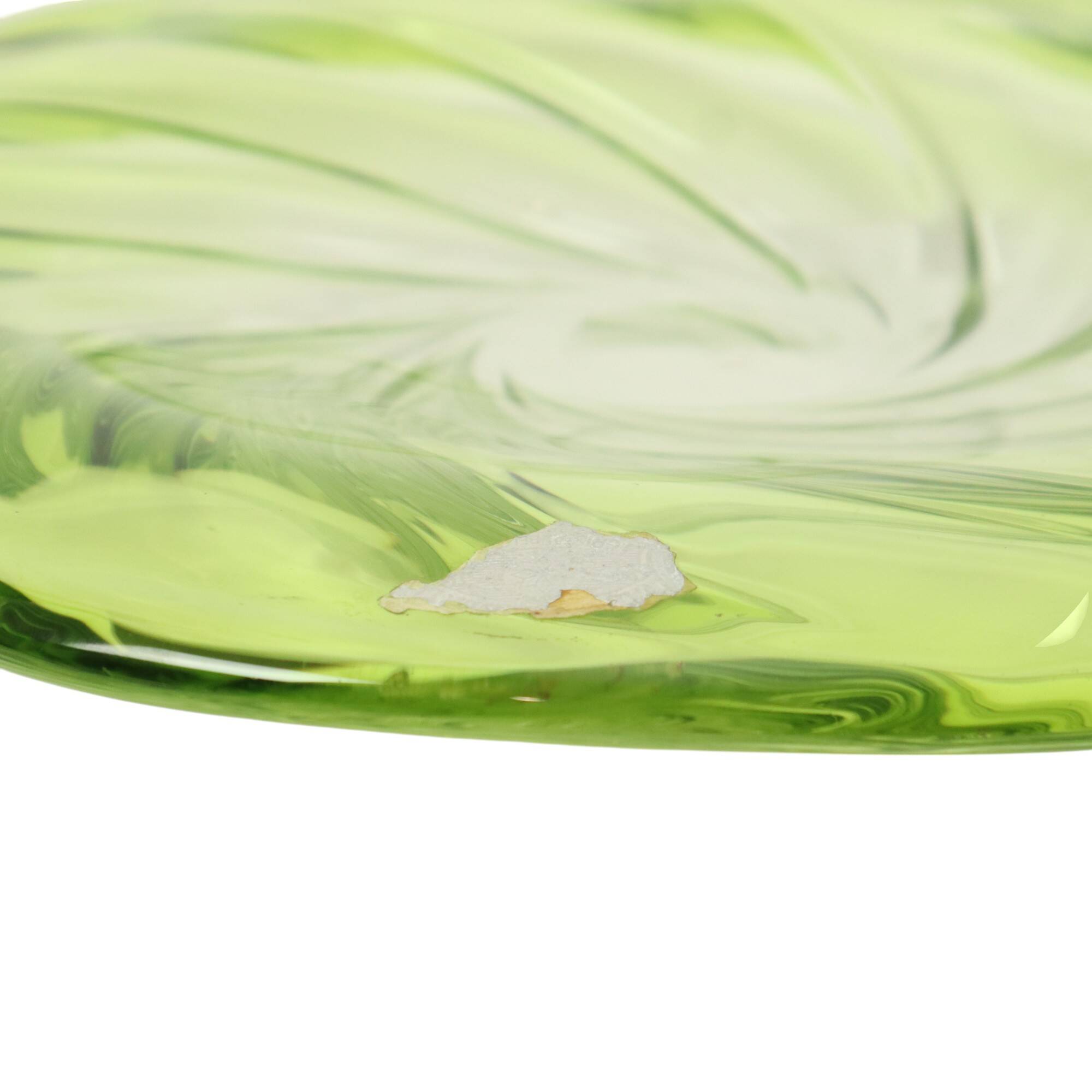 XXL Fruit Bowl Val Saint Lambert Crystal Lime Green 40cm