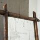 Grand miroir faux bambou en bois massif et miroir patiné, début XXe siècle