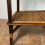 Wood and rattan table
