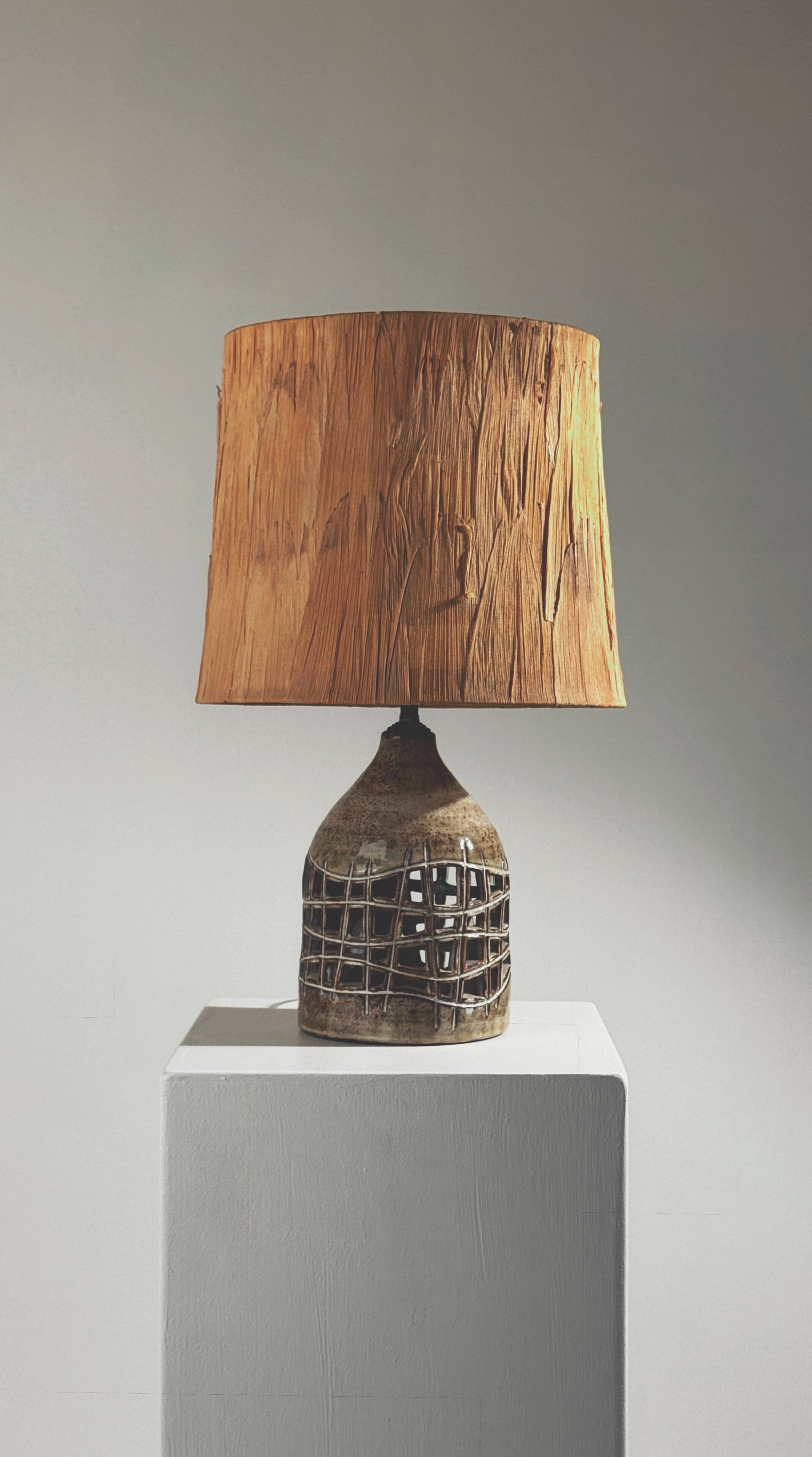 Ceramic lamp base by Robert Pérot, Vallauris, France, circa 1960.