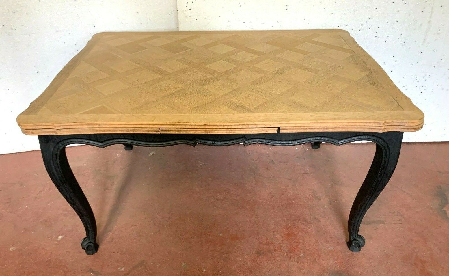 Regency style table in patinated oak Allonges a l'Italian 20th century