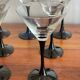 Luminarc black thin stem glasses