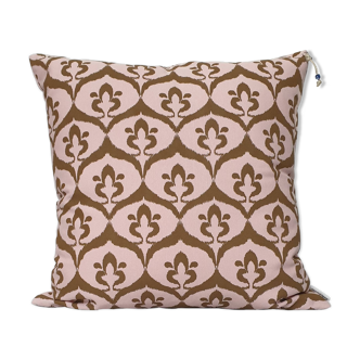 Housse de coussin ottoman style ikat rose olive - 50 x 50