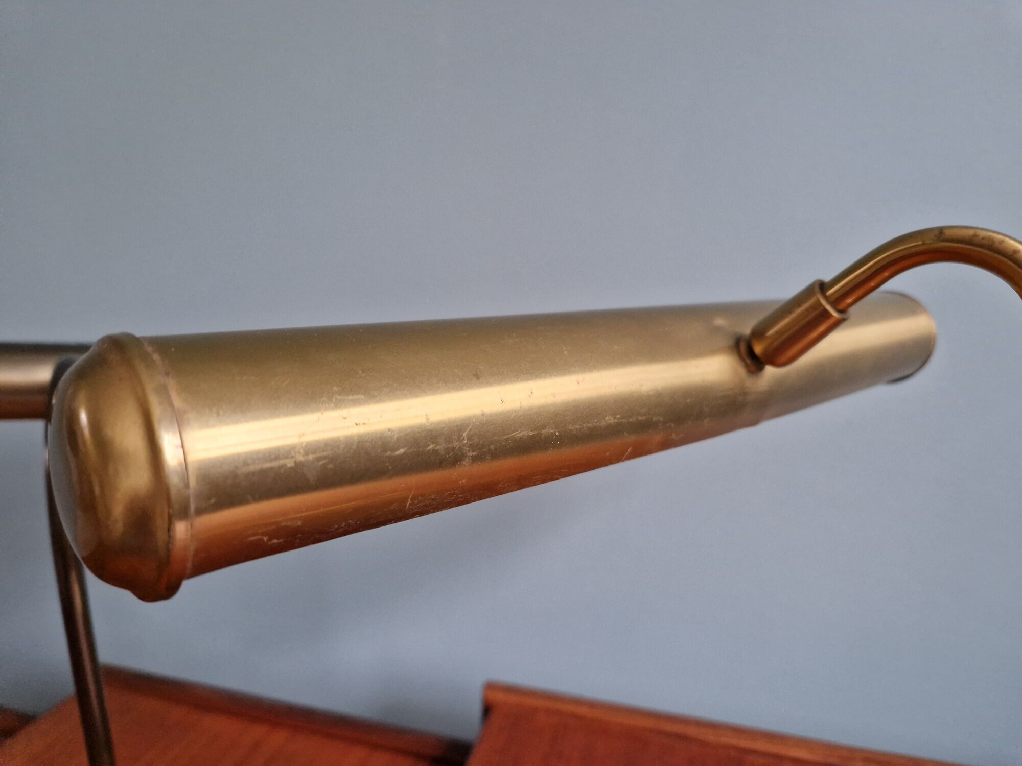 Pair of brass desk/piano lamps, 1950s-60s