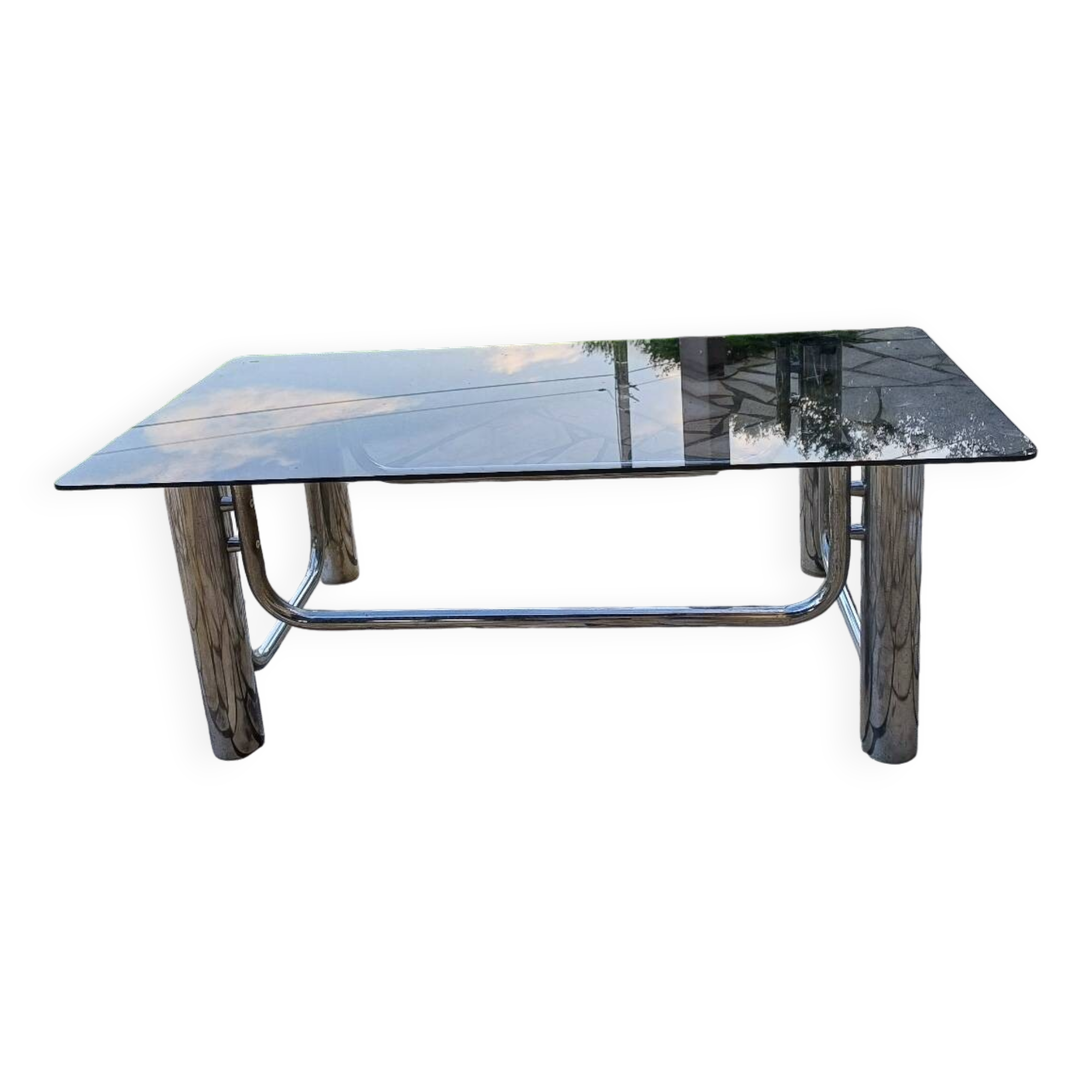 Table basse verre fumé