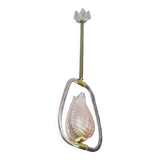 Elgant Pink Art Decò Barovier e Toso Pendant Light Murano Glass, 1940s