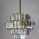 Kinkeldey 4-tier cut crystal chandelier, gilt brass, 1970s, Germany