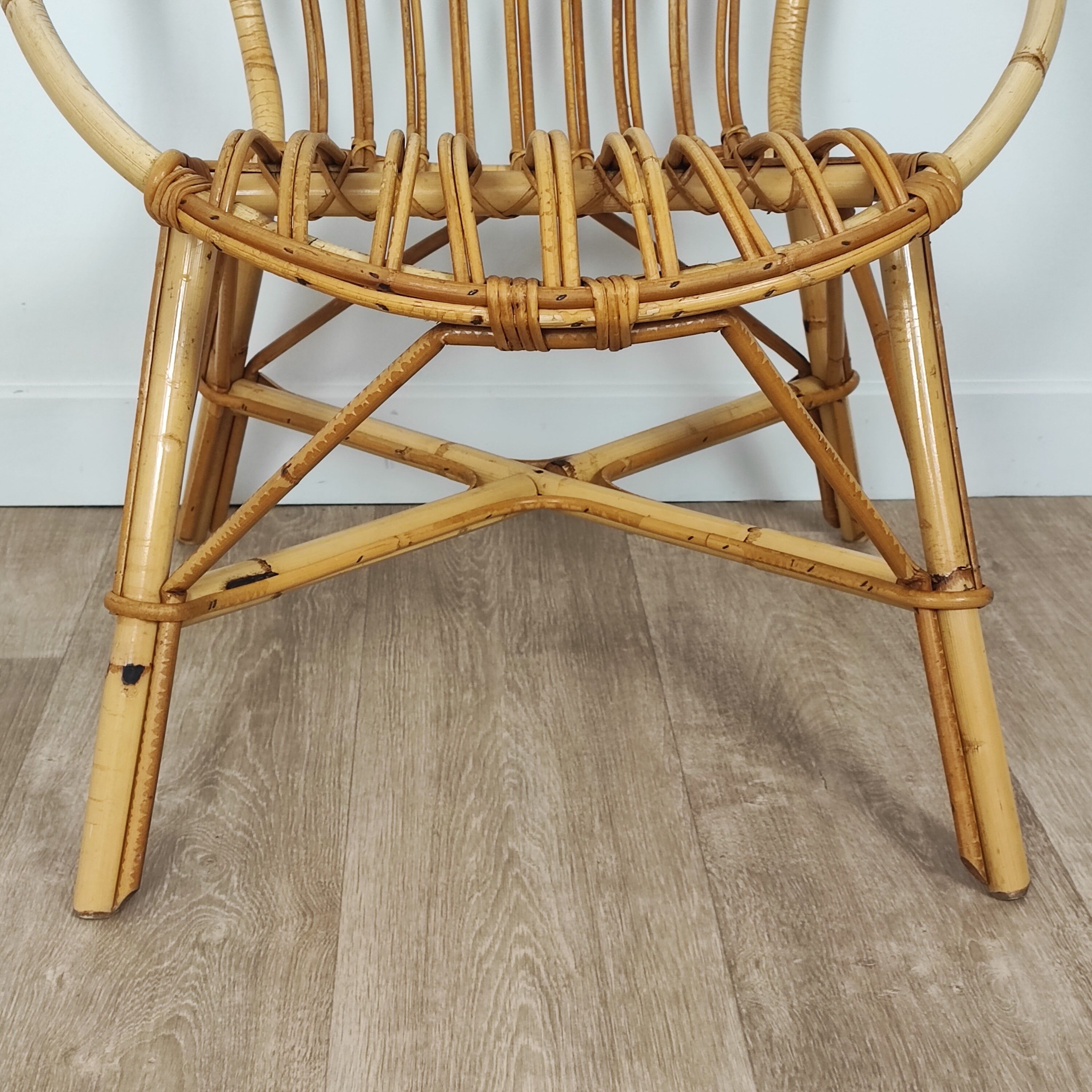 Rattan armchair 60s