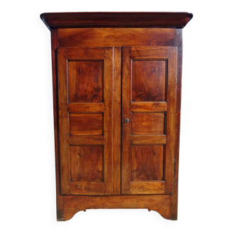 Old solid walnut wardrobe, with large wardrobe