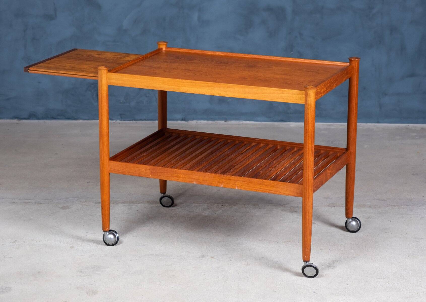Mid-Century Teak Serving Trolley, Denmark, 1960s