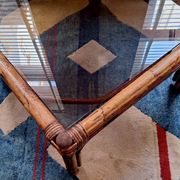 Bamboo and smoked glass coffee table,1960s