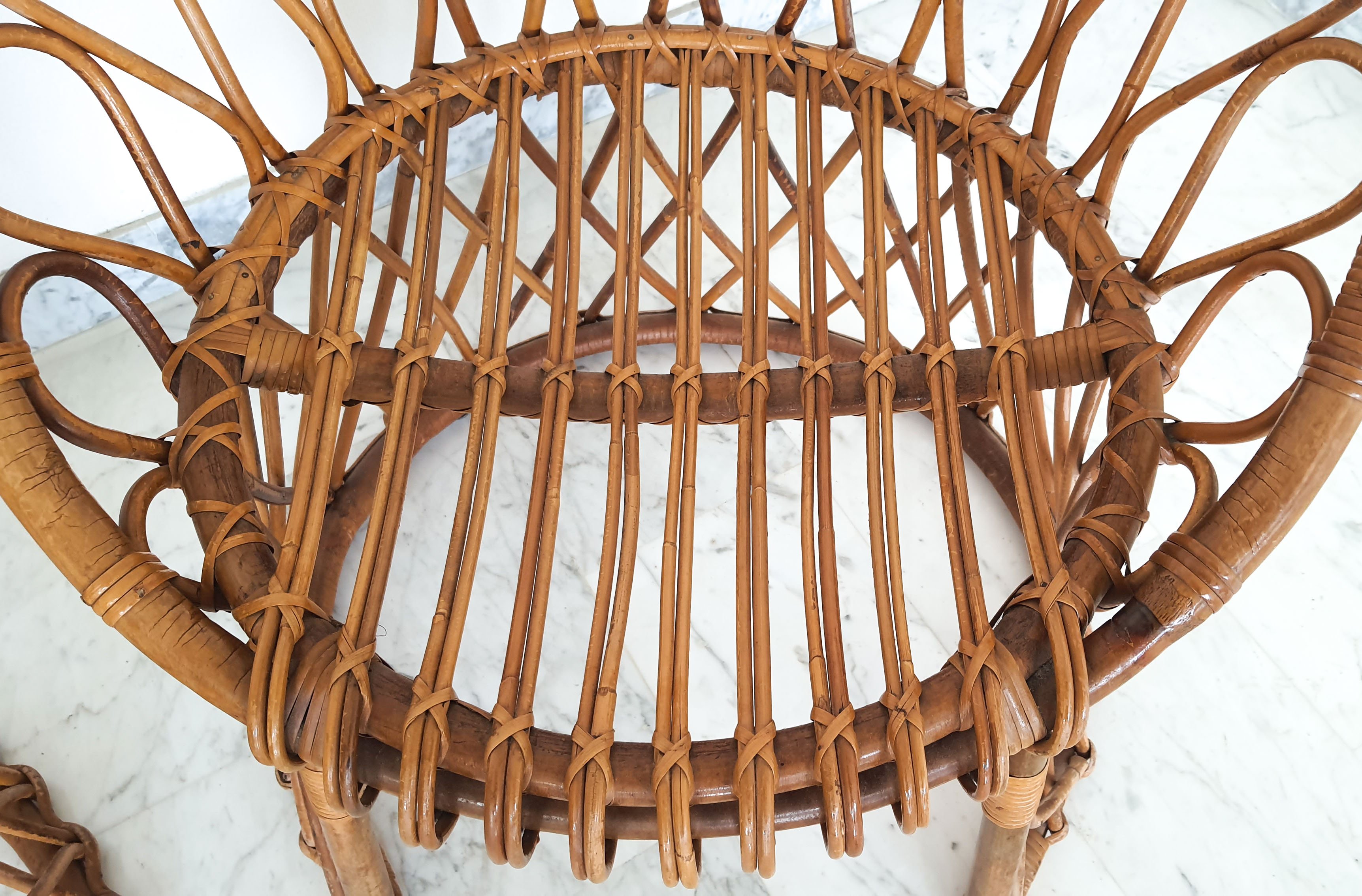 Pair rattan heaters 1960/1970