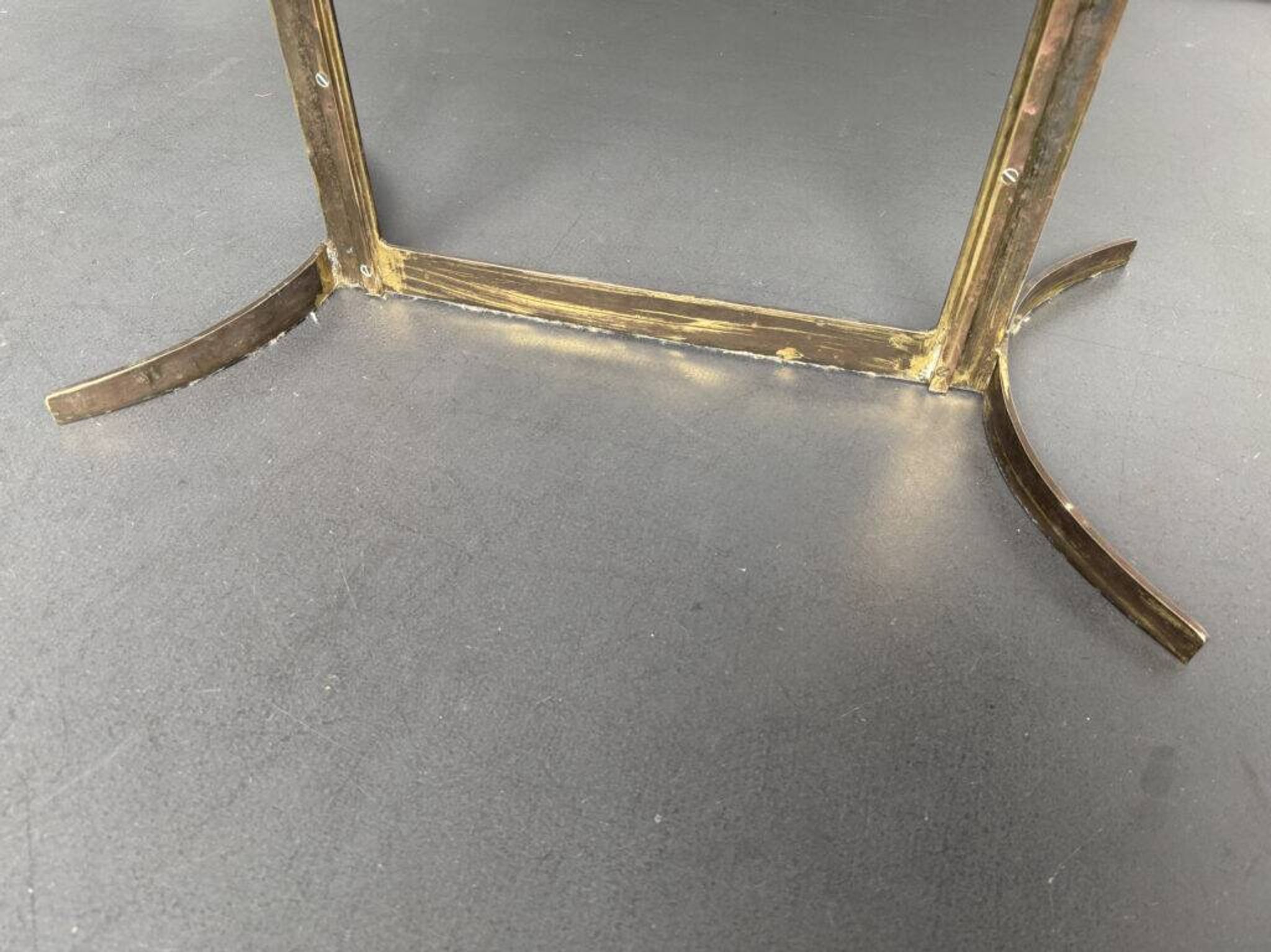 Coffee table with malachite top and brass frame, France, 1950s