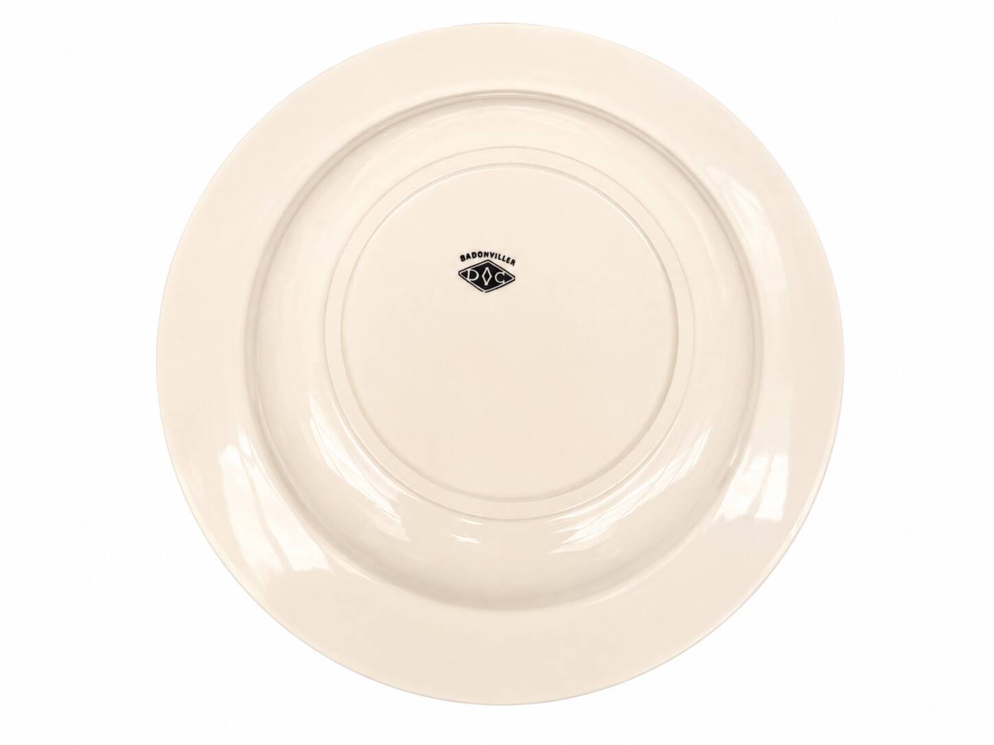 4 deep plates Badonviller Art Deco design in black and orange – 1930s