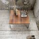 Table basse noyer et chrome moderniste