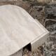 Table basse oeil en travertin, Roche Bobois, 1980s