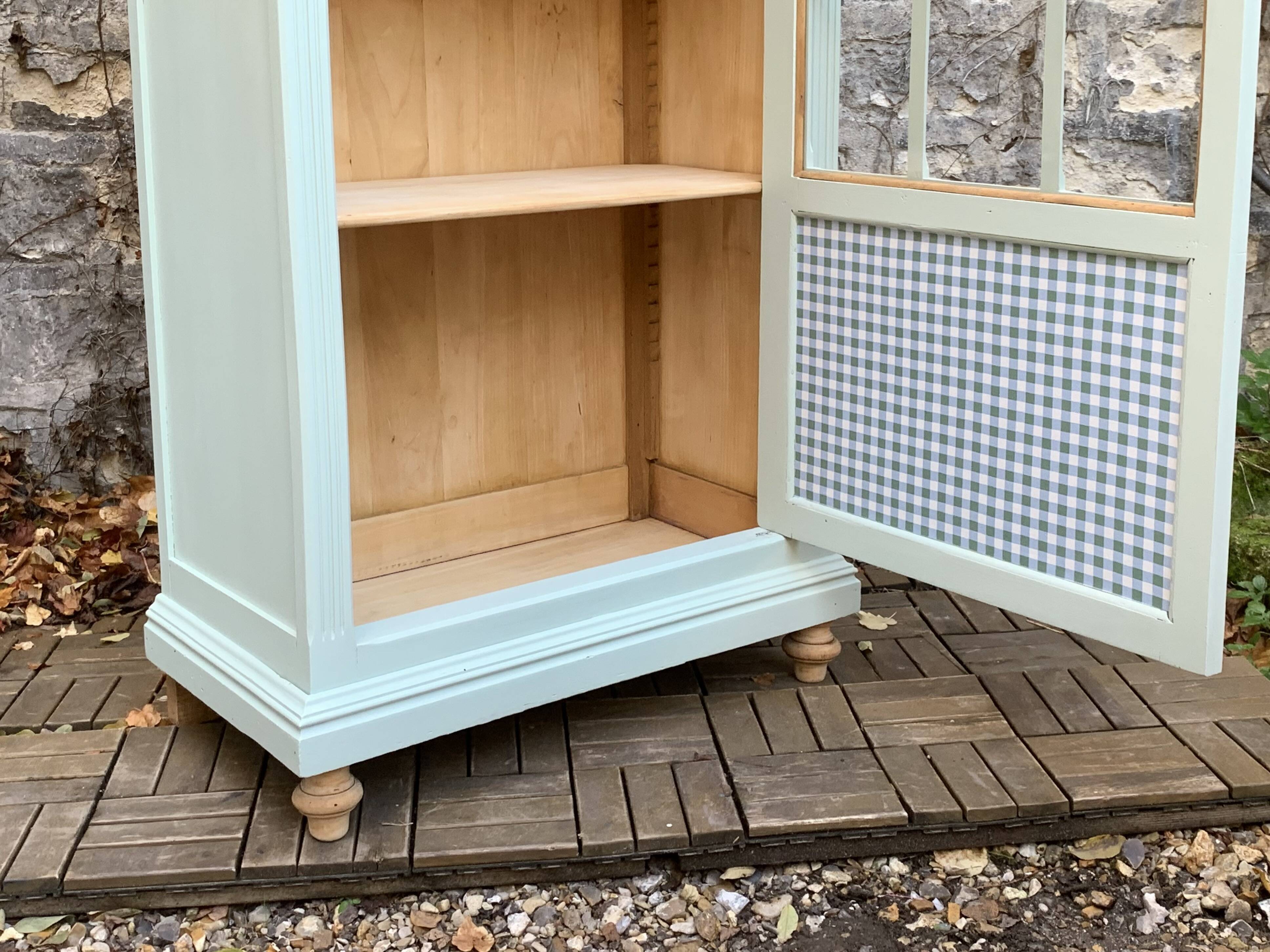 Antique celadon glass Parisian wardrobe H162