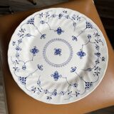 5 Grandes assiettes faïence à fleurs bleues