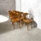 Set of 8 vintage bistro chairs in bent wood, Baumann / Tho style.