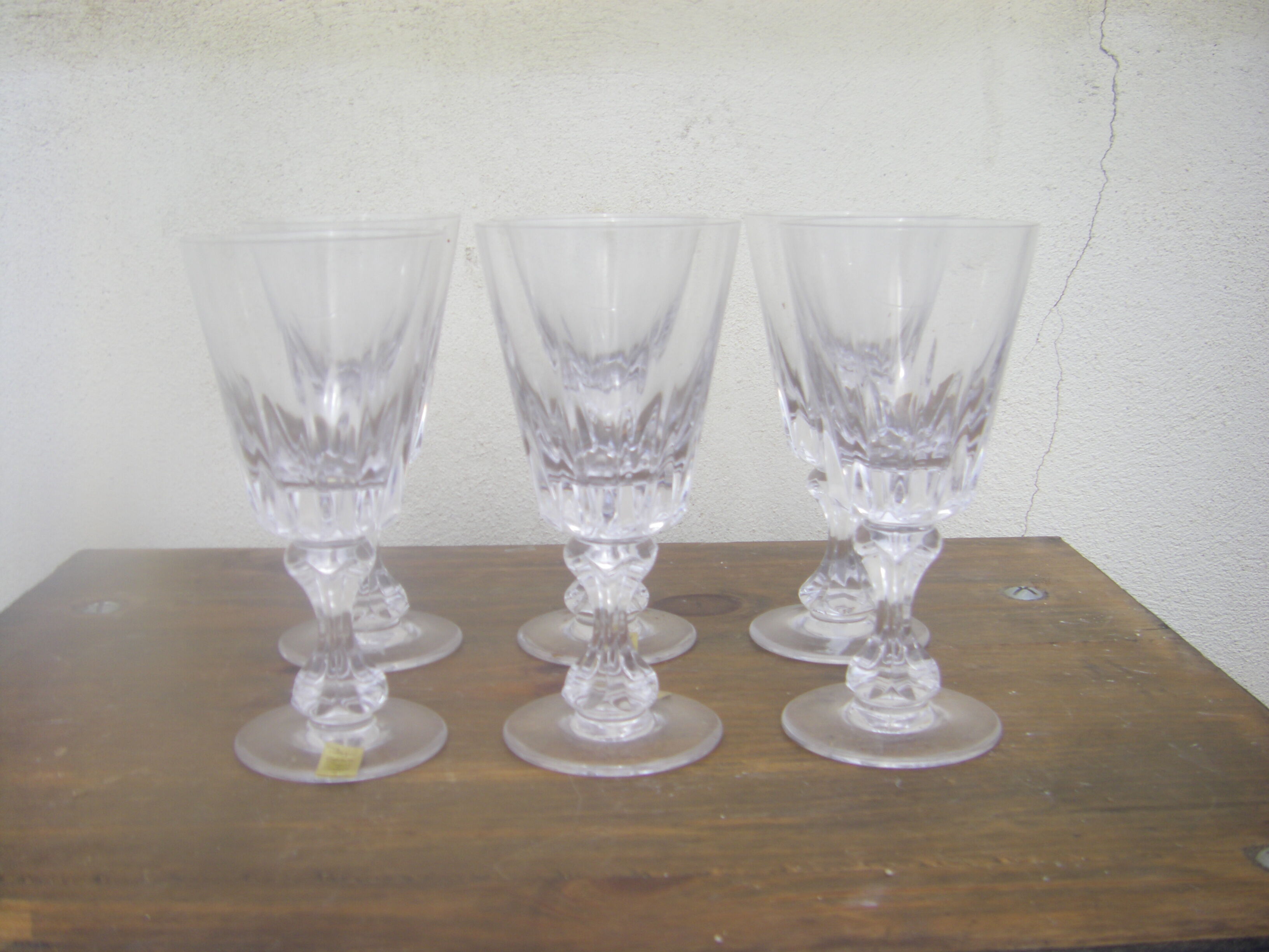 Six bayel cut crystal glasses