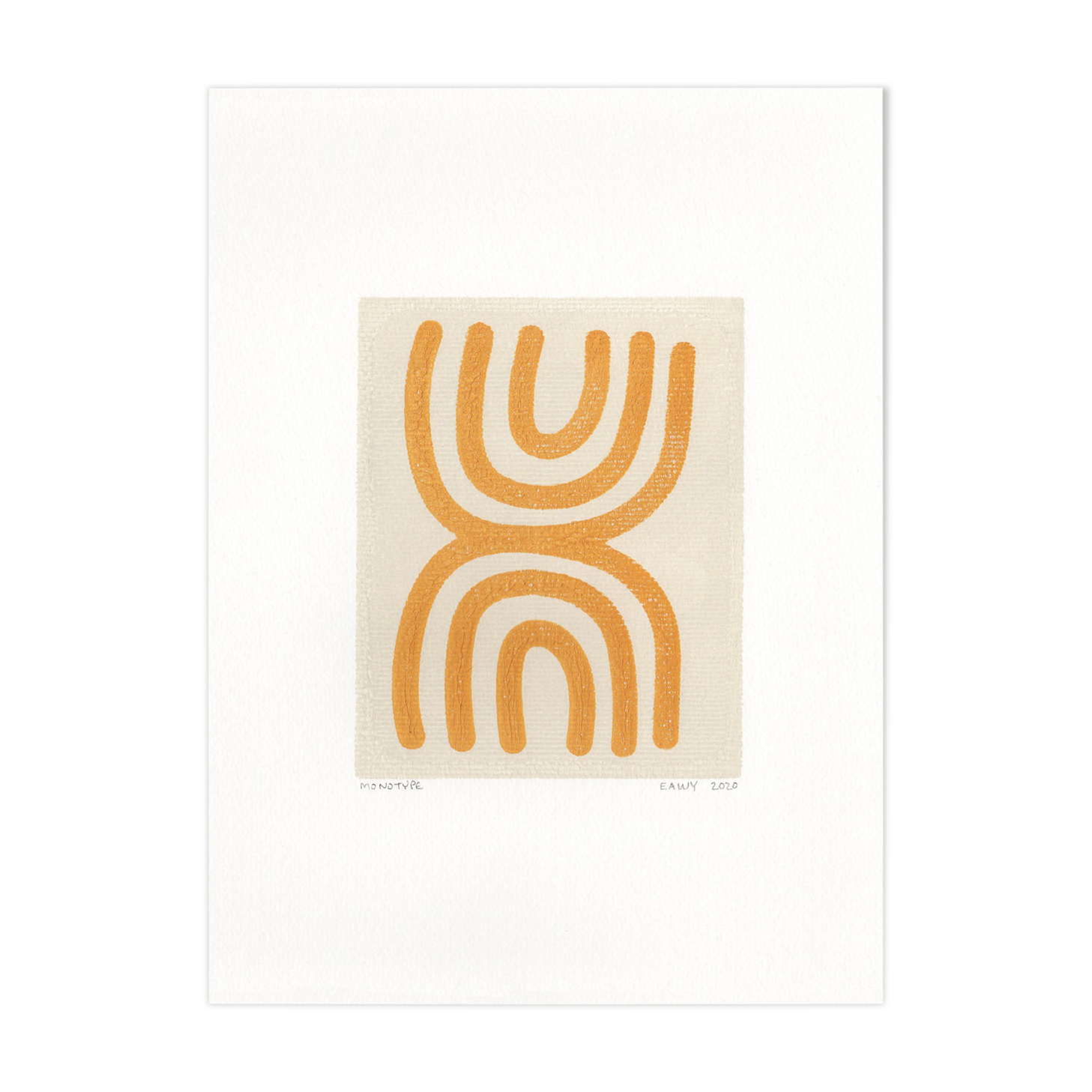 Monotype painting on paper, original dated and signed without frame