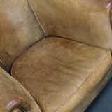 Vintage club chair in cognac-coloured leather Netherlands